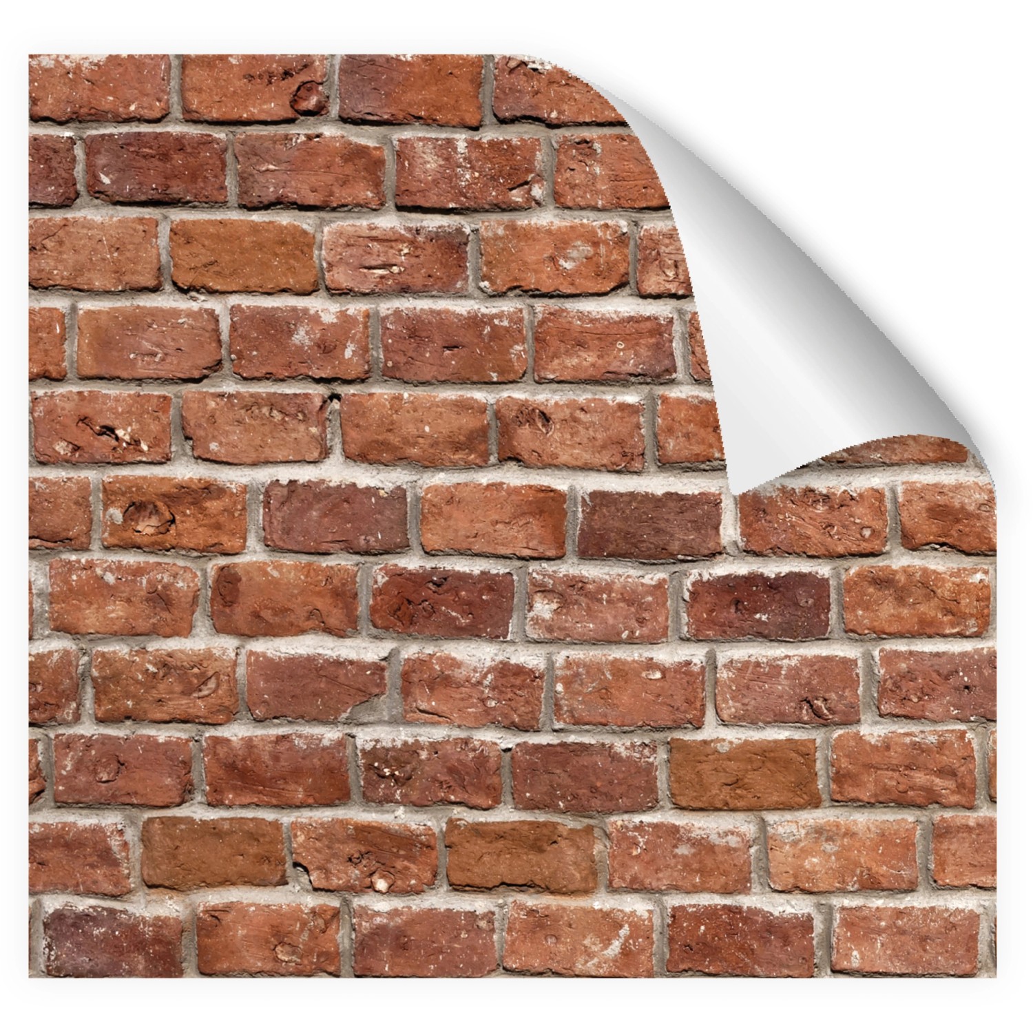 Küchenrückwandfolie in Ziegelrot mit Backsteinmuster, selbstklebend, 450x60 cm.