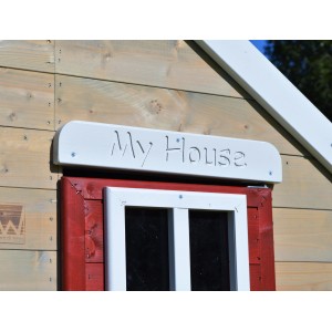 Detailansicht: Wendi Toys Kinderspielturm Zebra mit Fenster und Veranda.