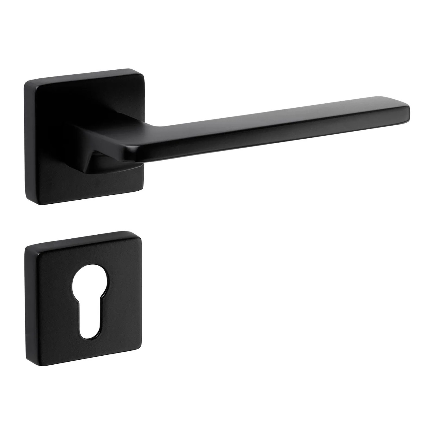 SOTECH Türdrücker ADAMO mit Rosetten für Profilzylinder PZ Schwarz Matt inkl. Befestigungsmaterial