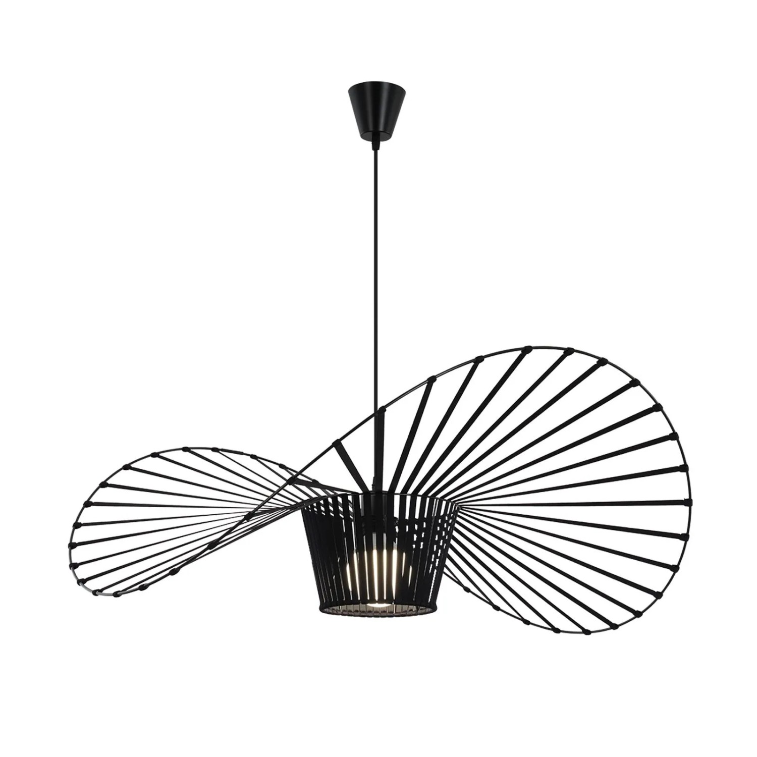 NETTLIFE Pendelleuchte aus Metall L150cm Schwarz B100cm