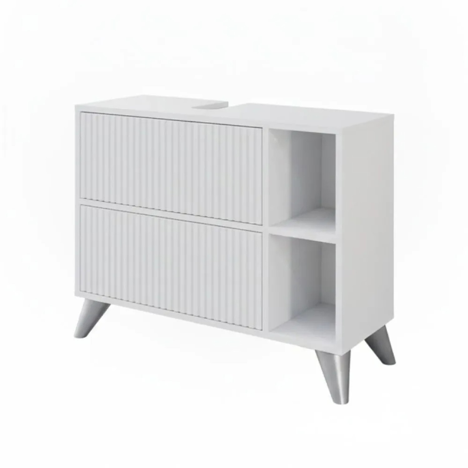 Vicco Waschbeckenunterschrank Leano Weiß 80 x 62 mit 2 Schubladen