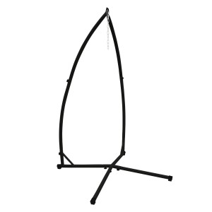 Schwarzes Hängesesselgestell (208 cm) von ECD Germany aus Stahlrohr, belastbar bis 120 kg.