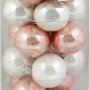Vitbis Weihnachtskugeln, 28 Stück, rosa-weiß, Glas, glänzend und matt.