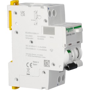 Schneider Electric FI/LS-Schalter 16A, 2-polig, Typ A. Leitungsschutzschalter für den Stromkreis.