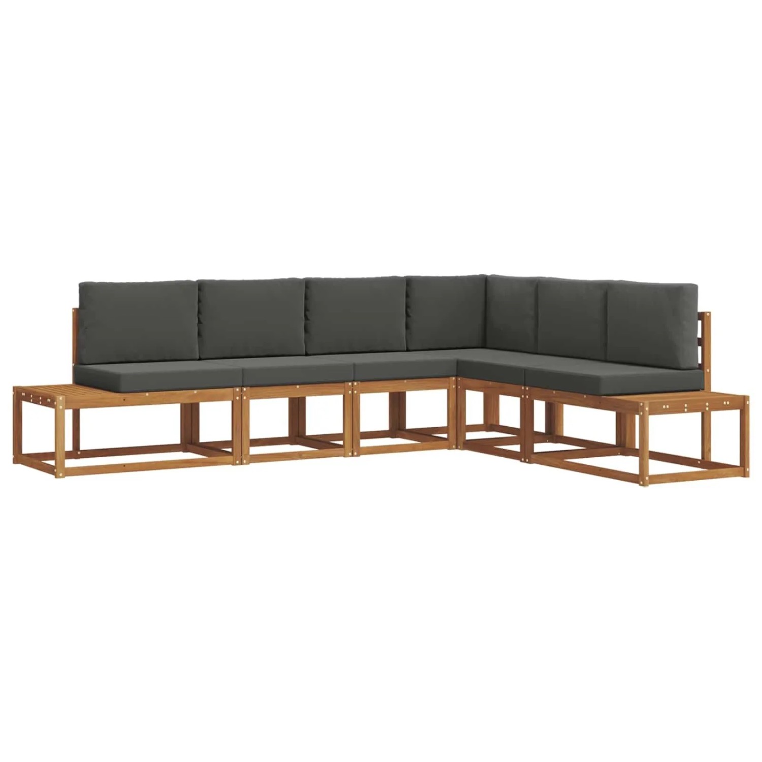 vidaXL Outdoor-Sofagarnitur mit Kissen 6-Tlg Natur und Anthrazit 3366960