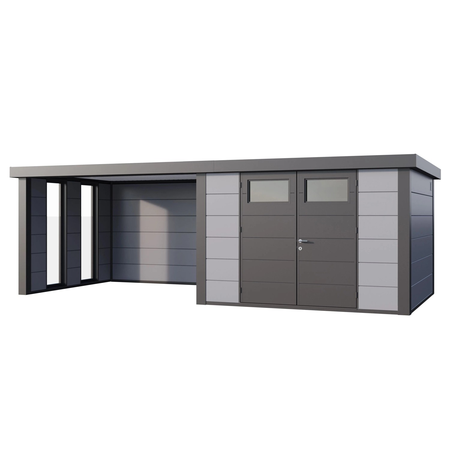 Gerätehaus Classico 3030 mit Lounge L Links m. Fenster 642 cm x 238 cm Hell günstig online kaufen