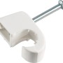 Weiße Express-Schelle (7-11 mm) mit Nagel zur Kabelbefestigung, 200er Pack.