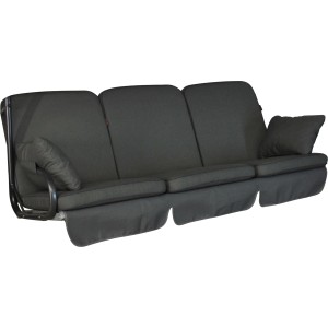 Graue Hollywoodschaukel Auflage Star Detroit mit Seiten- und Unterkissen für 3-Sitzer Schaukeln.