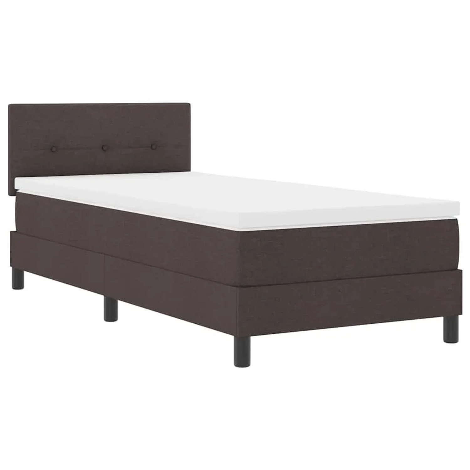 vidaXL Boxspringbett mit Matratze Dunkelbraun 90 x 190 cm Stoff 3338653 günstig online kaufen