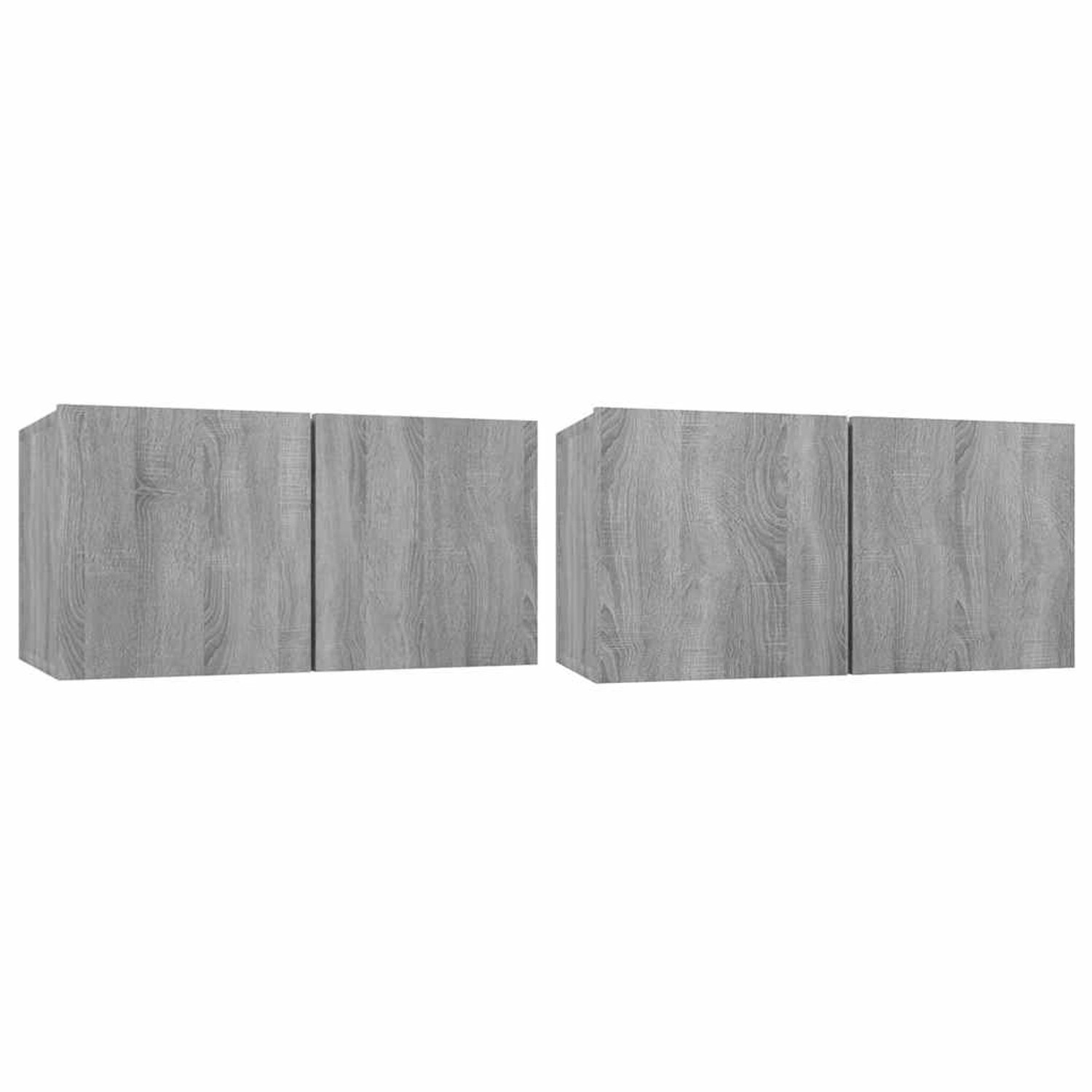 vidaXL TV-Wandschrank Grau Sonoma 2 Stk 60x30x30 cm Holzwerkstoff 815871 günstig online kaufen