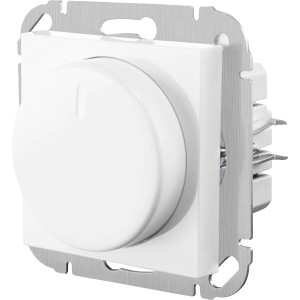 Weißer LED Dimmer R,L Finnja mit glänzender Oberfläche für Schalter & Taster.