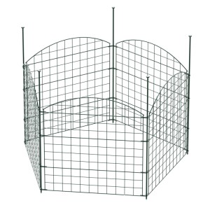 Wiltec Gartenzaun Set 5 Elemente Oberbogen Teichzaun Maschendrahtzaun Steckzaun