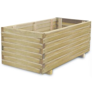 Rechteckiges vidaXL Hochbeet aus Holz, 100x50x40 cm, ideal für Garten, Balkon und Terrasse.