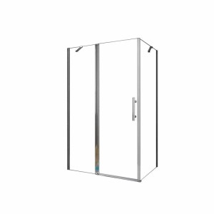 Eckdusche: Duschparadies Duschkabine 120x90cm mit Klarglas und Pendeltür.