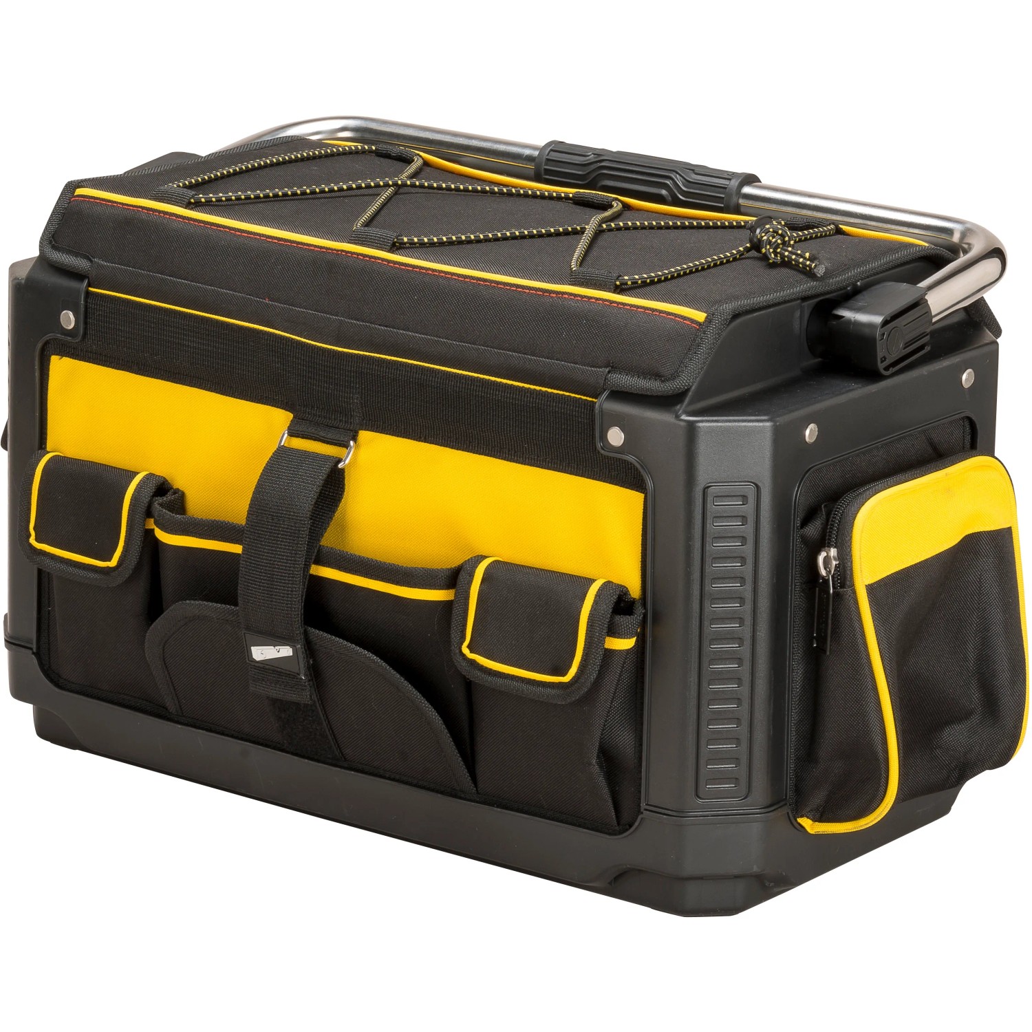 Stanley FatMax Werkzeugtrage (1-79-213) aus Nylon mit vielen Taschen und verschließbarer Abdeckung.