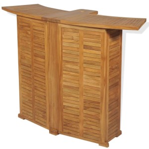 Klappbarer Bartisch aus Teakholz, 155x53x105 cm, ideal für den Garten.
