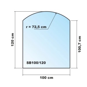 ECOfoxx Funkenschutzplatte Glasbodenplatte Segmentbogen 100x120cm Schwarz