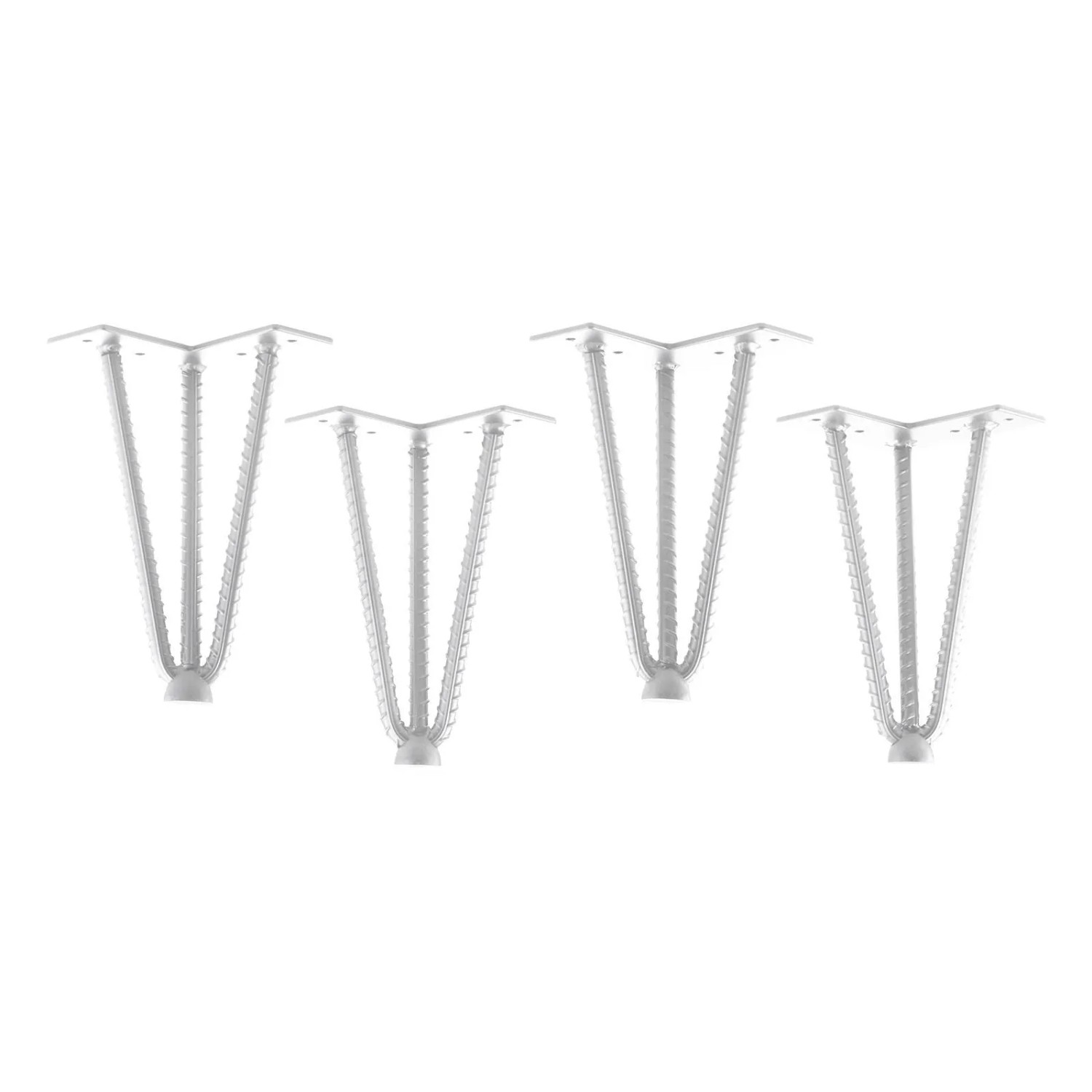 SOTECH 4 Stück Haarnadelbeine Baustahloptik Höhe 200 mm Industrial Look Weiß