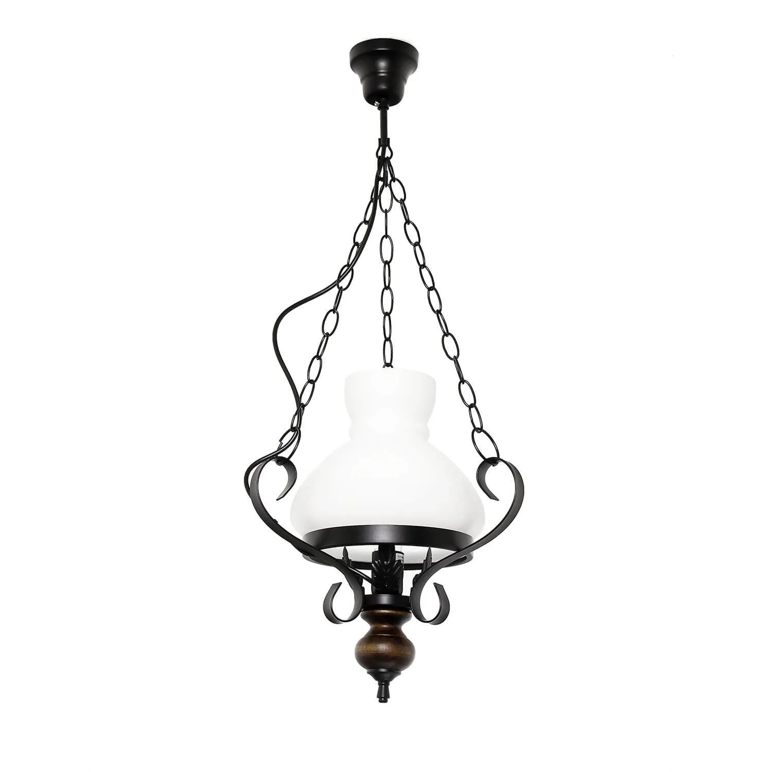 EASYLIGHT Pendelleuchte Rustikal 32 cm Breit Glas Holz Metall günstig online kaufen