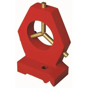 Rotwerk Lünette für Drehmaschine C0, feststehend, rot mit Messing-Gleitflächen.