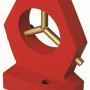 Rotwerk Lünette für Drehmaschine C0, feststehend, rot mit Messing-Gleitflächen.