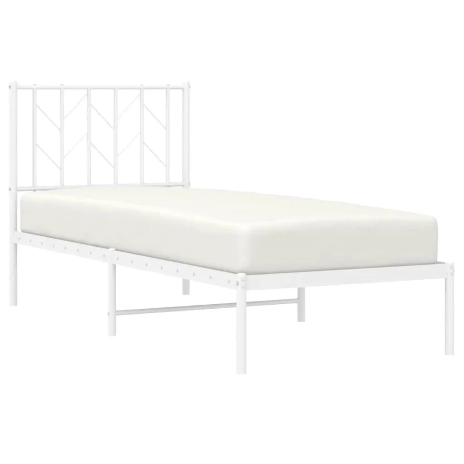 vidaXL Metallbett ohne Matratze mit Kopfteil Weiß 75x190 cm 374476