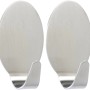 2er-Set Wenko Maxi-Wandhaken aus mattem Edelstahl im Oval-Design.
