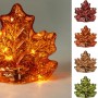 Dekoratives Glasblatt mit LED im Ahornblatt-Design, batteriebetrieben, mit Timer. Ideal für stimmungsvolle Beleuchtung.