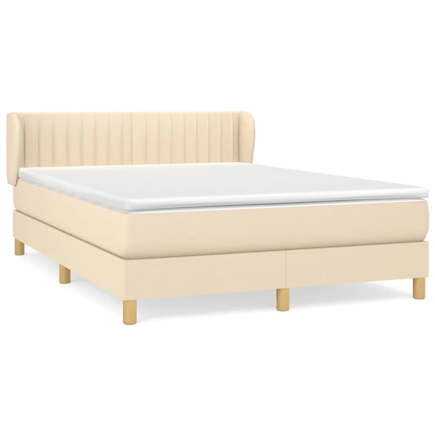 vidaXL Boxspringbett mit Matratze Creme 140x200 cm Stoff 3126970 günstig online kaufen