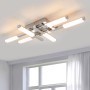 Moderne, 6-flammige LED Bad-Deckenleuchte Patrik in Chrom, spritzwassergeschützt.
