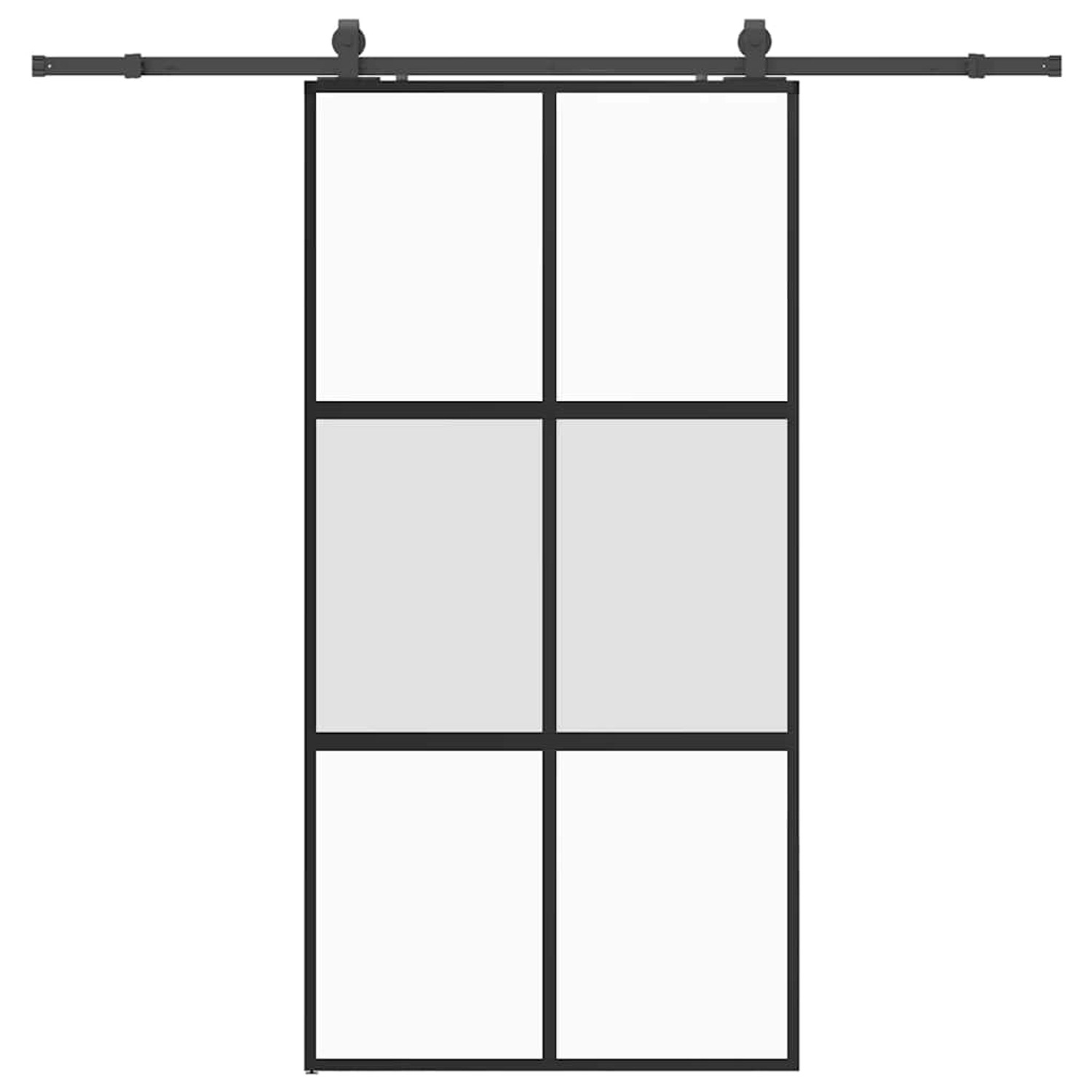 vidaXL Schiebetür mit Beschlag Schwarz 102,5x205 cm Hartglas 3375965 günstig online kaufen