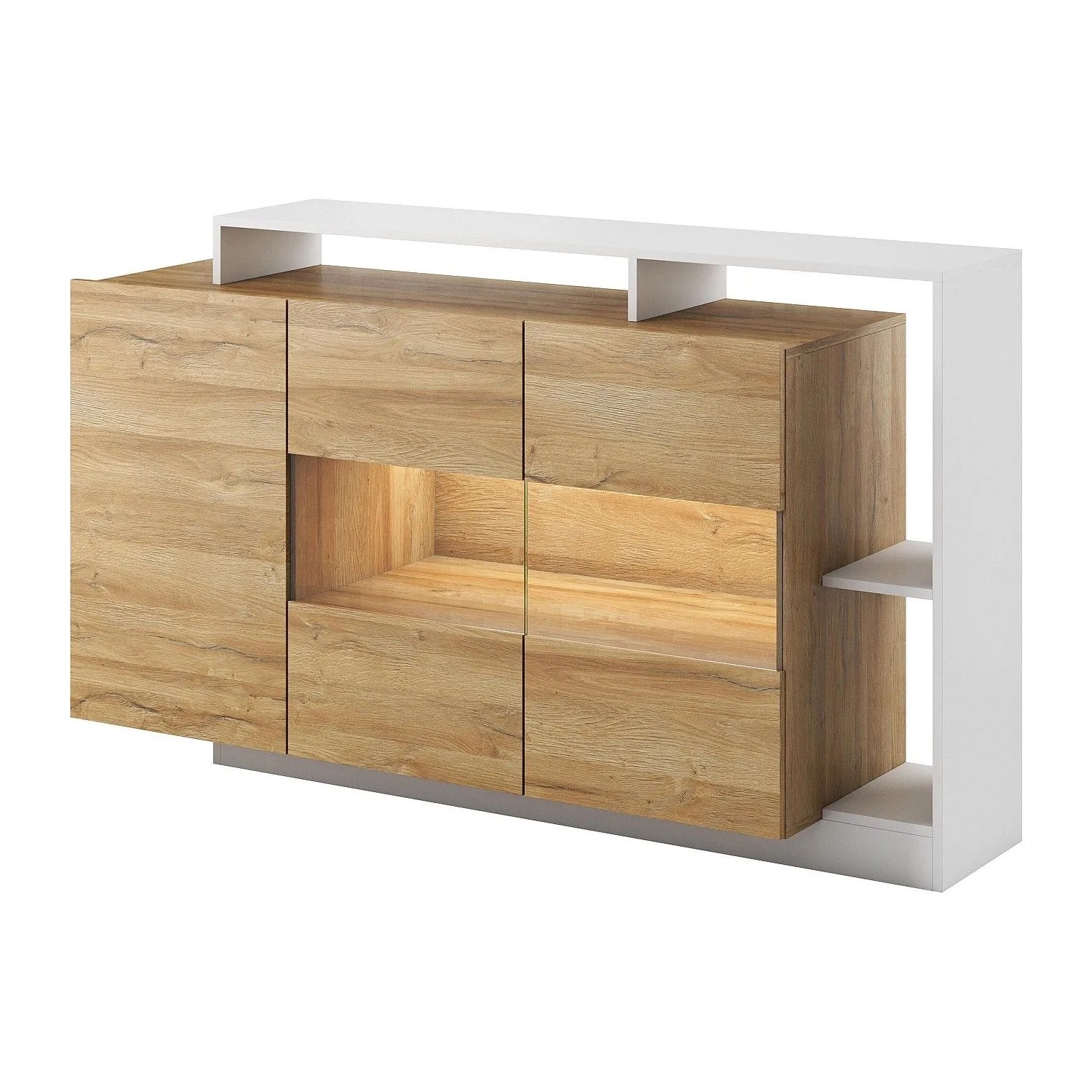 Vente-unique Sideboard Idesia Naturfarben Hell  Weiß 155 cm