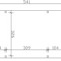 Technische Zeichnung des weißen Skan Holz Carport Westerwald (362x541cm) mit Maßangaben.