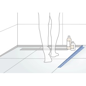 Dural Gefällekeil Shower-GK 100-SF, 98 cm, rechts, für bodengleiche Dusche mit Fliesenschiene.