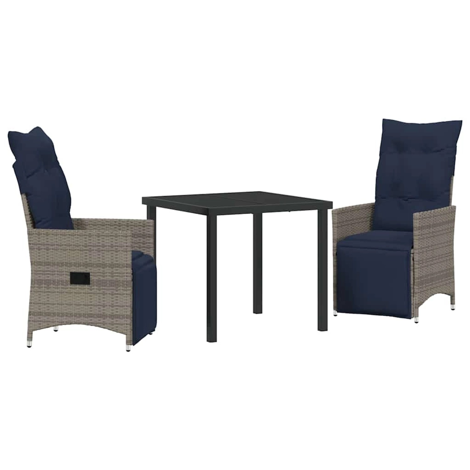vidaXL Garten Essgruppe 3-Tlg Grau Poly Rattan 3379597 günstig online kaufen