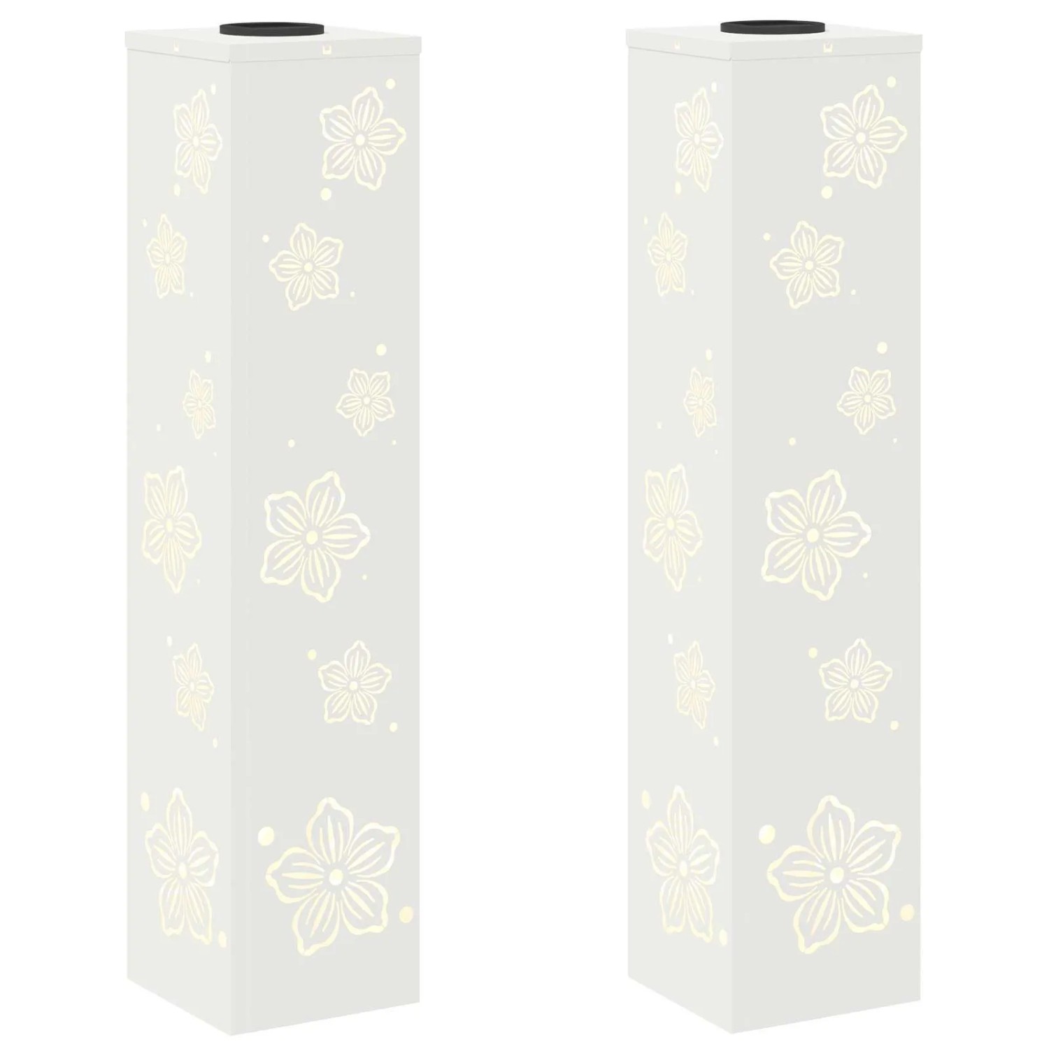 vidaXL Solar LED Weg Licht 2 Stk Weiß Kalt Gewalzter Stahl 879745