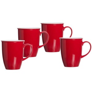 Ritzenhoff & Breker Doppio Kaffeebecher, 4er Set, Rot, aus Porzellan.