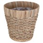 Beige-Natur Pflanzkorb aus Bananenblatt, Ø 32 cm, mit Polybeutel. Ideal als Übertopf.