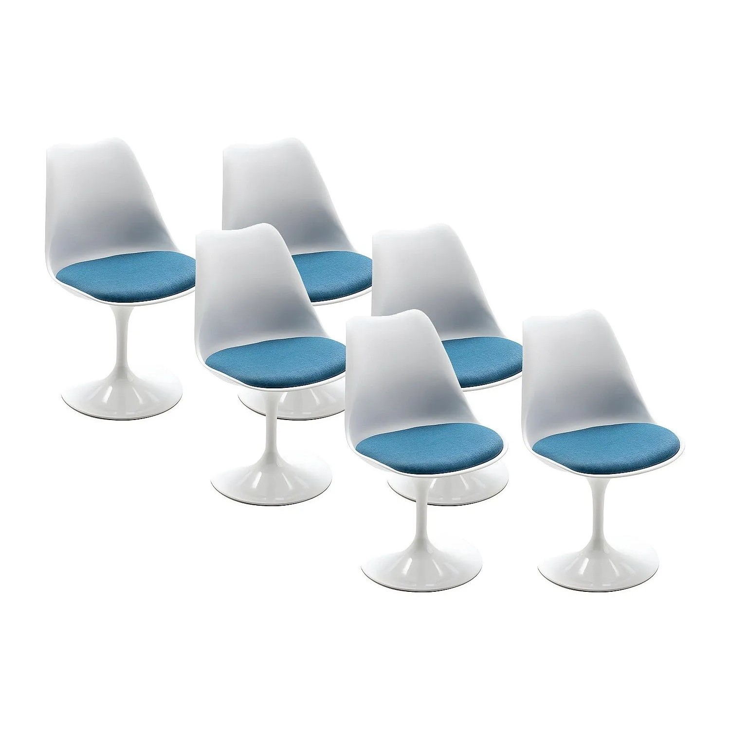 Vente-unique Stuhl Xafy Türkisblau  Weiß 49 cm