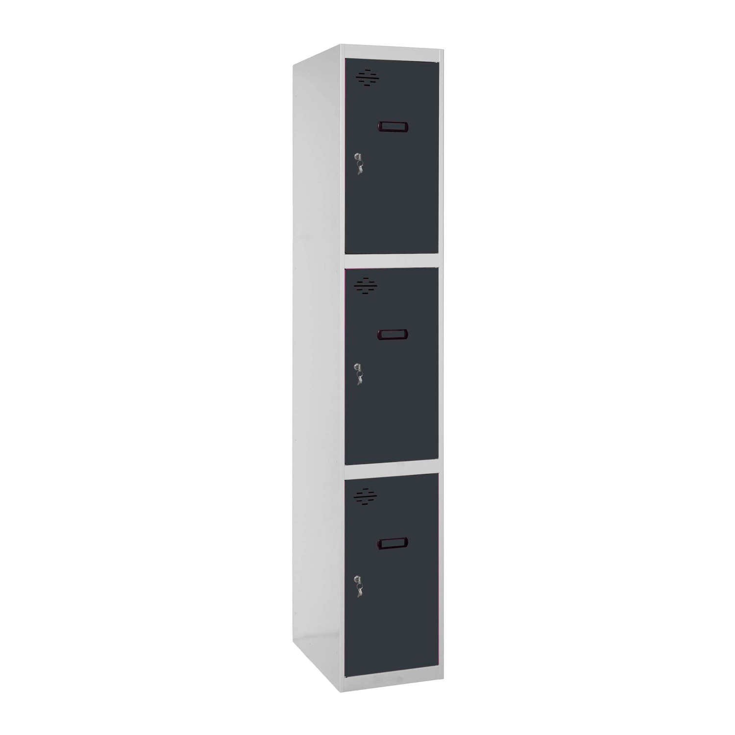 PROREGAL Spind AMEGO HxBxT 180 x 30 x 50 cm 3 Abteile Grundmodul Grau-Anthr günstig online kaufen