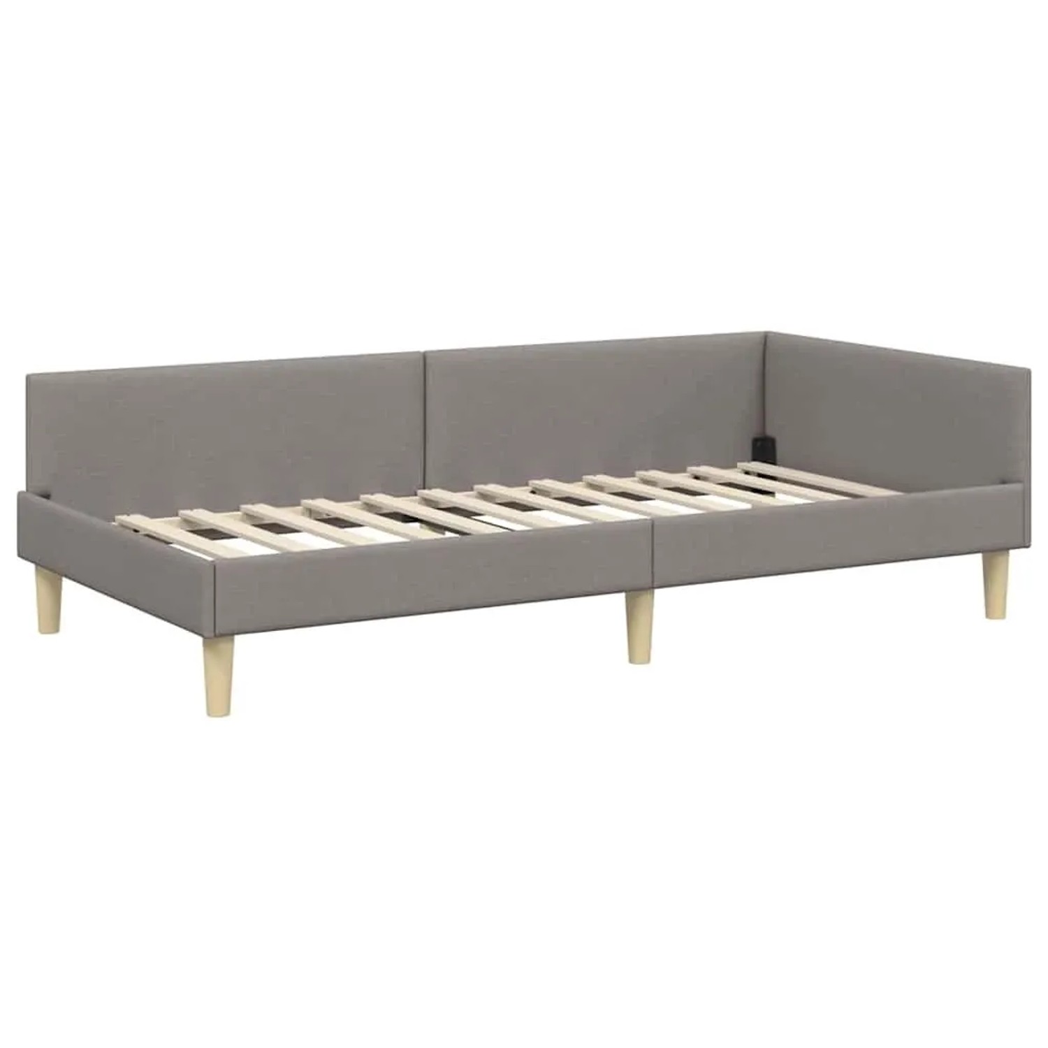 vidaXL Eckbettgestell mit Kopfteil Taupe 90 x 190 cm Stoff 42016114 günstig online kaufen