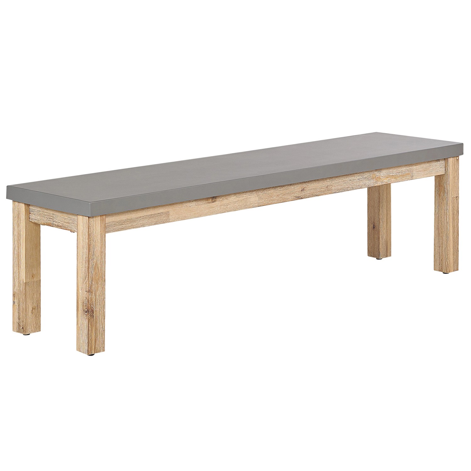 Beliani Gartenbank OSTUNI Grau Heller Holzfarbton 40x160x45 günstig online kaufen