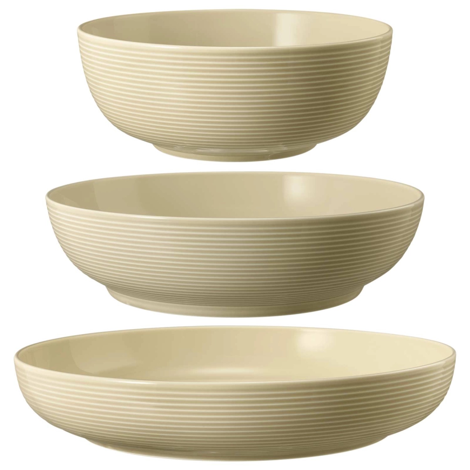 Seltmann Weiden Beat Coor Glaze Foodbowl Set 3-teilig Sandbeige günstig online kaufen