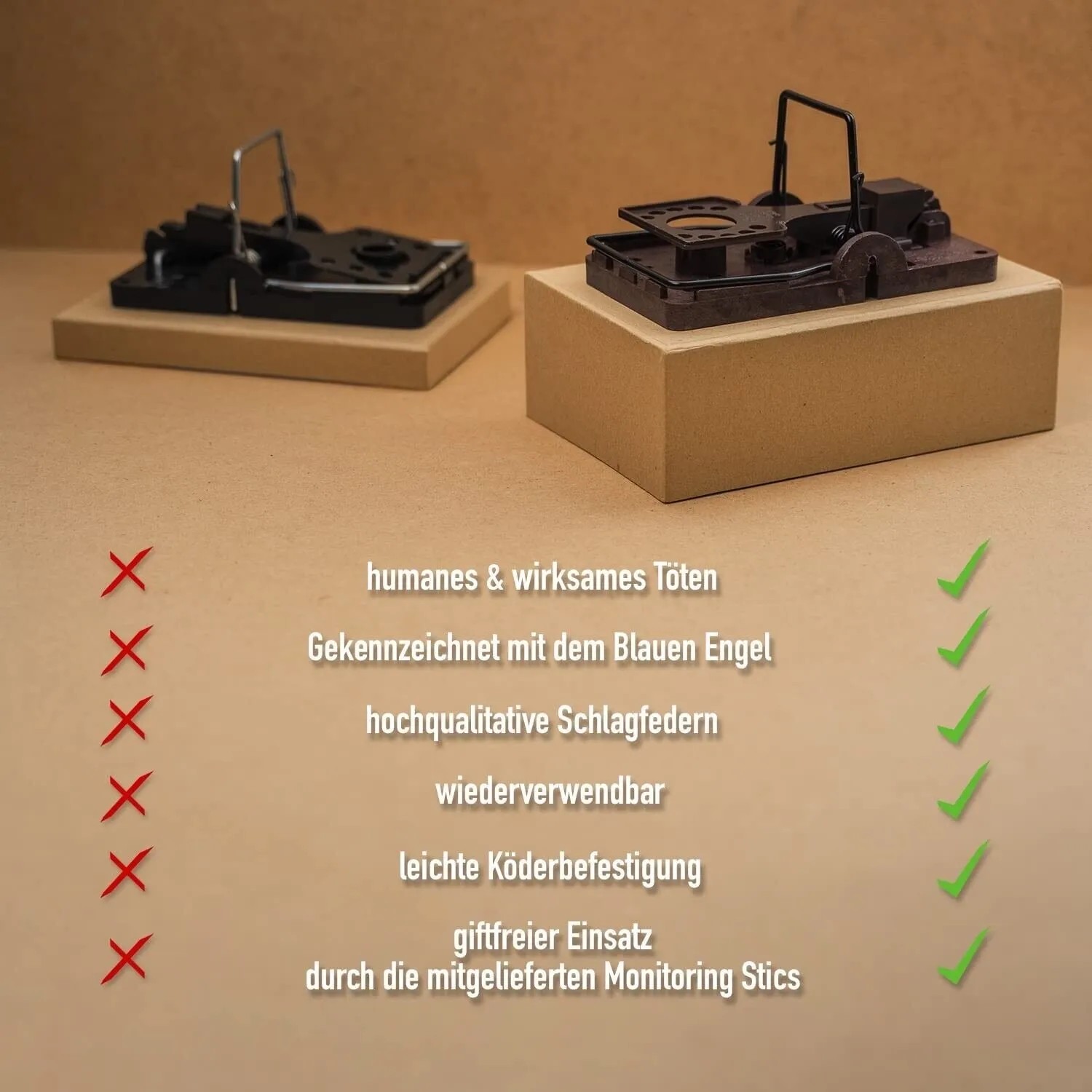 2er Set Futura-Shop Rattenfallen mit Monitoring-Block zur Rattenbekämpfung.