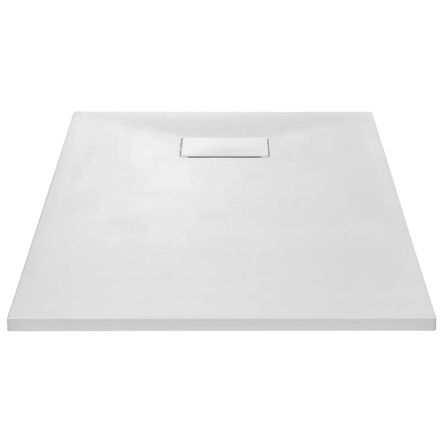Weiße, rechteckige vidaXL Duschwanne aus SMC, 120x70 cm, mit flacher Bauhöhe und Ablauf.