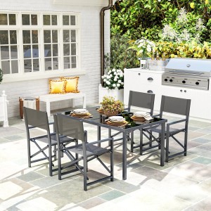 Outsunny Gartenmöbel-Set Stahl  Netzstoff 150L x 90B x 72H cm Grau