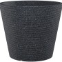 Scheurich Coneo Pflanzgefäß, Ø 47 cm, Schwarz Granit, gerillte Optik.