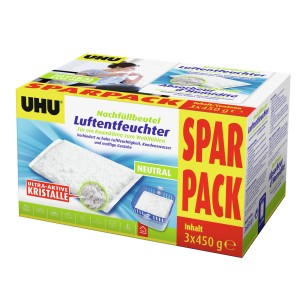UHU Luftentfeuchter Nachfüllbeutel Sparpack, 3 x 450g. Entfeuchter für ein angenehmes Raumklima.
