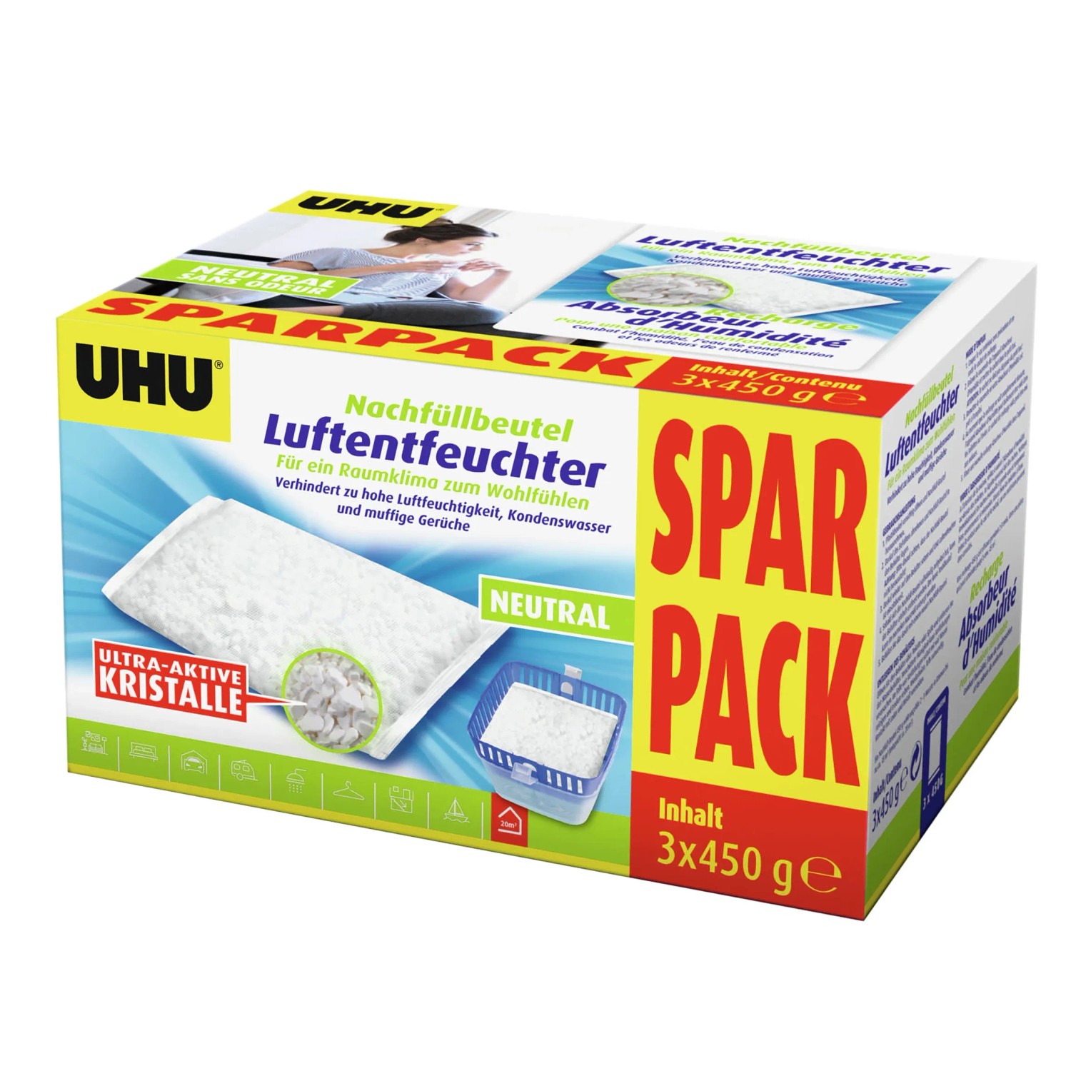 UHU Luftentfeuchter Granulat 3x 450 g kaufen bei OBI