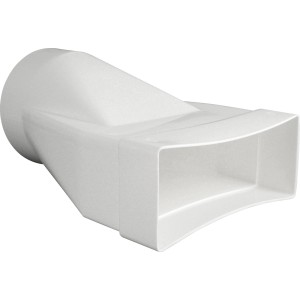 Marley Übergangsstück rund/eckig, System 150, weiß, für Flachkanalsysteme und Rundrohrsysteme.